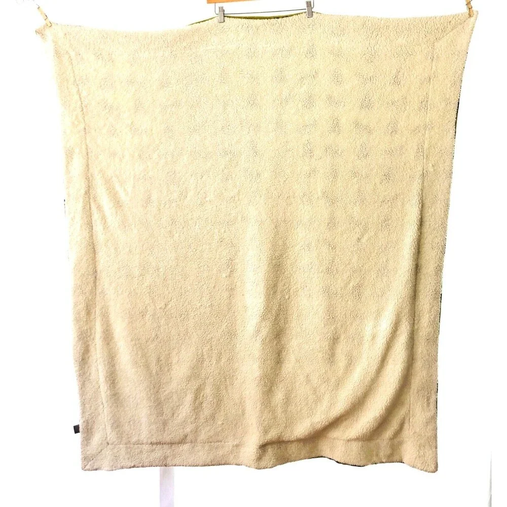 Thro By Mario Moose And Trees Green Fleece Throw Blanket Rustic 60x54